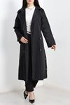 Yan Düğmeli Oversize Trençkot Siyah - 7518.179.