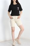 Lüx Penye Baskılı Oversize Tişört Siyah - 40526.1878.