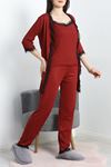 Pegasus Üçlü Pijama Takımı Bordosiyah - 70044.1048.