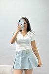 Fermuarlı Crop Body Beyaz - 70634.1019.