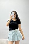 Fermuarlı Crop Body Siyah - 70634.1019.