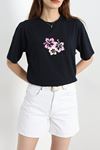 Baskılı Oversize Tişört Lacipembe - 70652.1872.