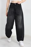Tokalı Baggy Kot Pantolon Füme - 31159.2059.