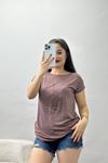 Taş İşlemeli Viskon Bluz Vizon - 70651.599.