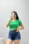 Fitilli V Yaka Body Yeşil - 70536.1388.