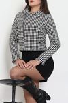 Yan Fermuarlı Tüvit Kumaş Ceket Siyahbeyaz - 51252.1347.