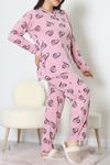 Ring Viskon Büyük Beden Pijama Takımı Pembe - 52202.1961.