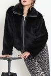 Fermuarlı Kürklü Ceket Siyah - 8780.179.