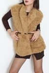 Kemerli Kürklü Yelek Camel - 8785.179.