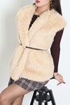 Kemerli Kürklü Yelek Bej - 8785.179.
