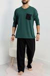 Cep Detay Süprem Erkek Pijama Takımı Yeşil - 42218.1048.