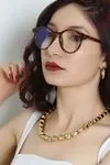 Kadın Mavi Işık Korumalı Ekran Gözlüğü Leopar