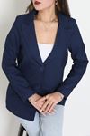 Astarlı Poliviskon Blazer Ceket Lacivert - 31823.1397.