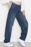 Tokalı Baggy Kot Pantolon Lacivert - 31558.2088.