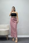 Kemerli Süet Etek Pembe - 60653.2126.