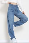 Tokalı Baggy Kot Pantolon Açıkmavi - 31558.2088.