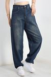Tokalı Baggy Kot Pantolon Lacivert - 31159.2059.