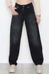 Arkası Tokalı Baggy Kot Pantolon Füme - 31712.2059.