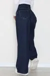 Kadın Palazzo Geniş Paça Kot Pantolon Koyumavi
