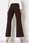 İthal Scuba Krep Likralı Yandan Fermuarlı Pantolon Kahve - 51233.1397.