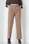 Double Kumaş İp Bağlamalı Palazzo Pantolon Sütlükahve - 51268.683.