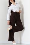 Dabıl Kumaş Beli Bağcıklı Pantolon Kahve - 51615.683.