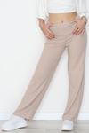 Yumoş Kumaş Beli Katlamalı Pantolon Latte - 51097.2114.