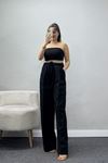 Dabıl Kumaş Beli Lastikli Pantolon Siyah - 51617.683.