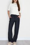 Kırışık Efektli Tensel Pantolon Koyumavi - 42439.1431.