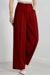 Cepten Pileli Palazzo Pantolon Bordo - 90113.1397.