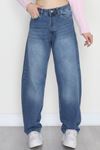 Tokalı Baggy Kot Pantolon Lacivert - 31581.1184.