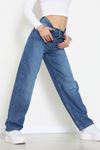 Arkası Tokalı Baggy Kot Pantolon Mavi - 31895.1606.