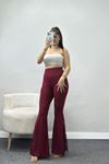 Tüllü İspanyol Paça Tayt Bordo - 50886.1905.