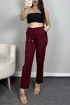 Dabıl Bağcıklı Pantolon Bordo - 20138.1884.