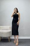 Toka Detaylı Sandy Elbise Siyah - 70828.1949.