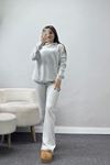 Kapşonlu İnterlok Kumaş İkili Takım Gri - 42636.1567.