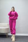 3 İplik Bisiklet Yaka Eşofman Takımı Fuşya - 20779.1878.