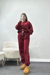 Biyeli 2 İplik Eşofman Takımı Bordo - 50792.1857.