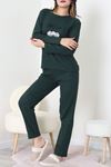 Nakışlı İnterlok Pijama Takımı Zümrüt - 800.1287.