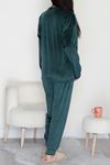 Likralı Fransız Kadife Pijama Takımı Zümrüt - 42068.1049.