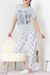 Süprem Kumaş Kısa Kollu Pijama Takımı Grilaci - 31860.2123.