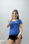 Viskon Yuvarlak Yaka Kısa Kol Body Mavi - 70883.2127.