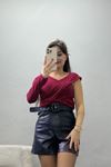 Tek Omuz Bluz Bordo - 1006.2119.