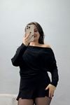 Omuz Düşümlü Asimetrik Bluz Siyah - 22153.200.
