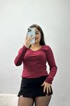 V Yaka Kaşkorse Body Bordo - 70712.1748.