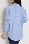 Pamuk Polyester Çizgili Oversize Gömlek Mavibeyaz - 51052.147.