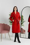 110 Cm Astarlı Kaşe Kaban Kırmızı - 90038.1839.