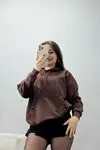 Kadın 2 İplik Kapşonlu Kanguru Cepli Sweat Kahve