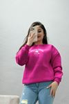 3 İplik Bisiklet Yaka Sweat Fuşya - 42239.1878.