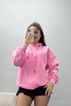 3 İplik Kapşonlu Sweat Pembe - 20074.1878.